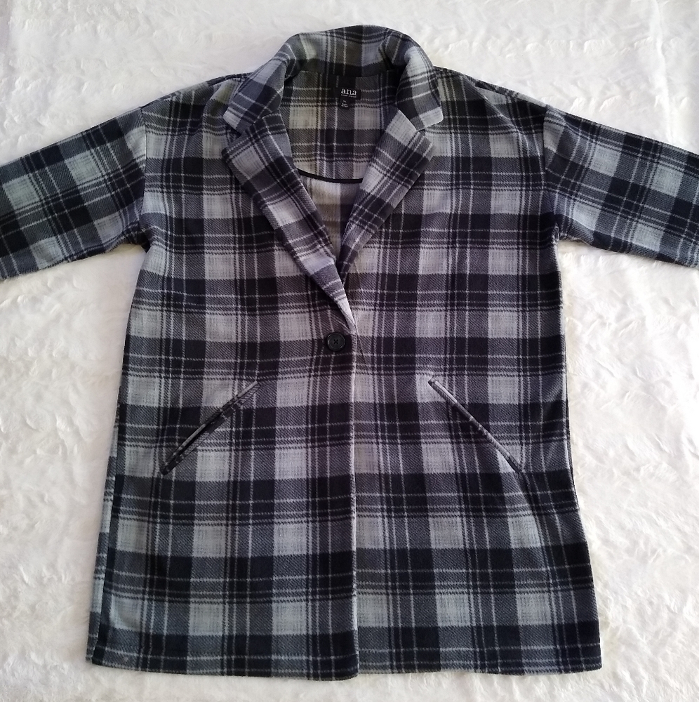 A.N.A. Plaid Fleece Coat